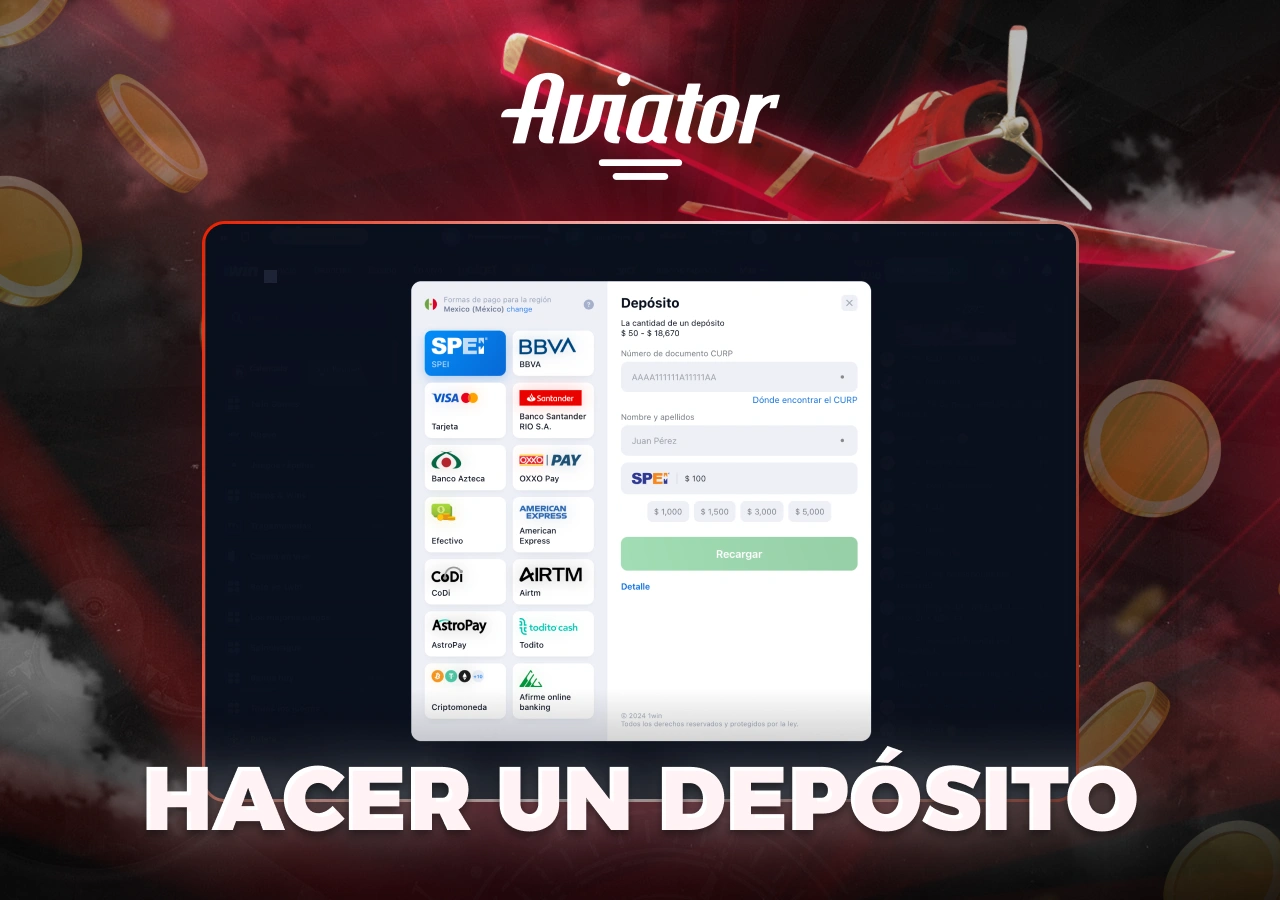 Opciones de depósito para usuarios de México
